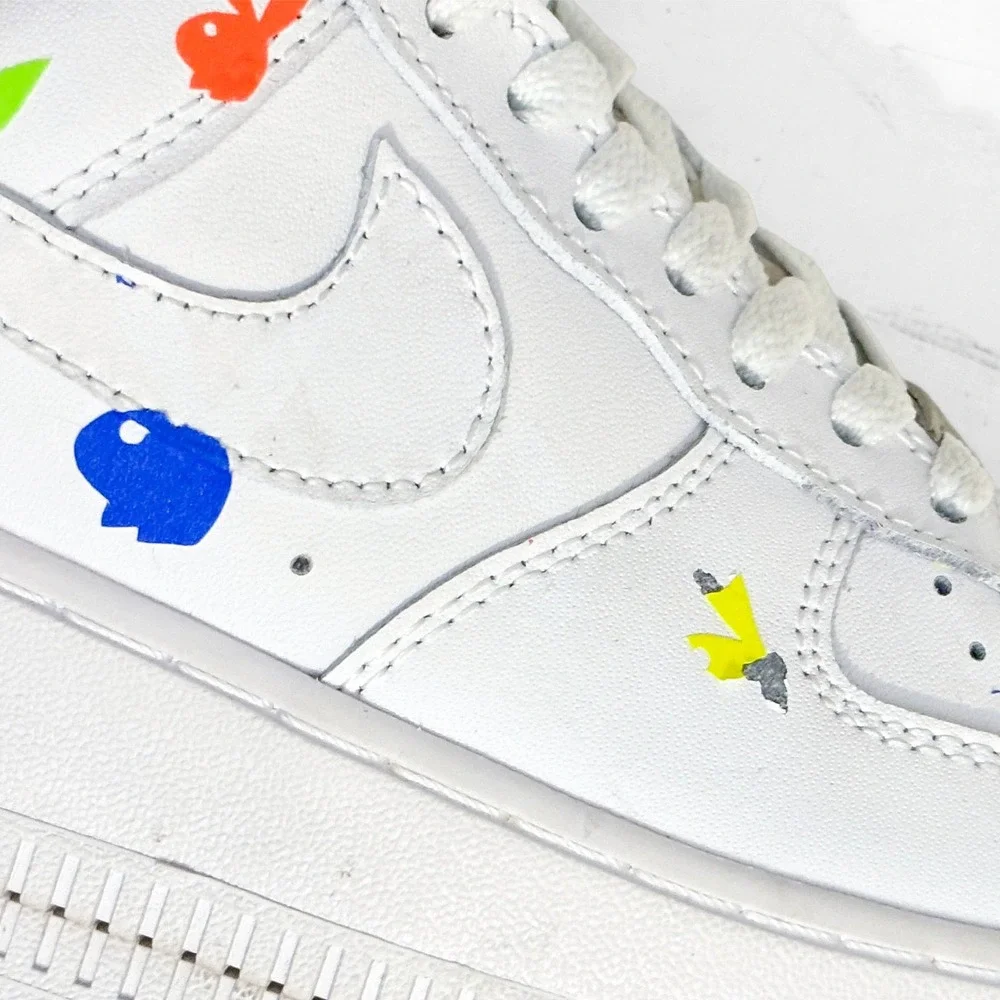 Nike Air Force 1 Custom Rainbow PLAYBOY Low White M 7/W‎ 8.5